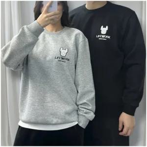 라이프워크 R 패치 기모 맨투맨 티셔츠 - 가을 겨울 신상(남여공용)