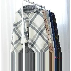 무릎담요 망토 단추 입는담요 80x130cm똑딱이 극세사 차량용 사무실 어깨 휴대용 망또 자동차gzt539