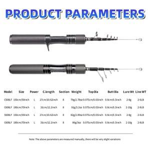 FISHINGFANS 초경량 텔레스코픽 루어로드 여행용로드 카본 핸들 솔리드 팁 낚싯대 UL 휴대용
