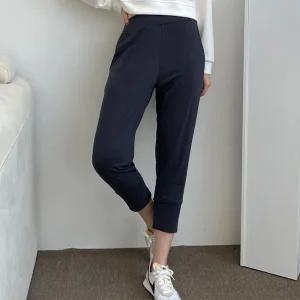 봄 가을 홈웨어 밴딩 여성 8부 면 배기 바지 헬스바지 츄리닝바지