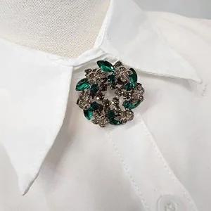 꽃모양 큐빅 브로치 여성 코사지-WFGYTNR