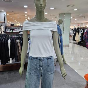 시슬리/애플아울렛/직수입 오프숄더 슬림핏 티셔츠 4S-33CALH00P