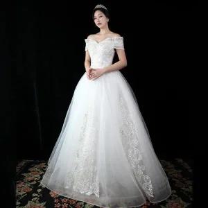 /숲속드레스 오프숄더 비즈 셀프웨딩드레스 (S- 6XL) 본식 빅사이즈