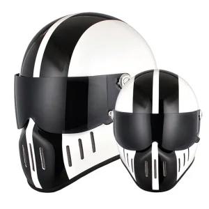 올비의창고 클래식헬멧 오픈페이스 오토바이 바이크 오토바이헬멧 크랭크 화이트 맘보 홍진