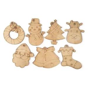 ( )[크리스마스 인테리어] 크리스마스 나무 펜던트 3개 1세트 (7종 중 랜덤)