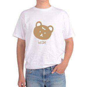 길단 아시아핏 반팔티 곰얼굴 곰인형 얼굴 BEAR 귀여운 큰곰 작은곰그림 다양한색상 전사이즈