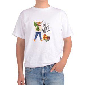 길단 아시아핏 반팔티 크리스마스 준비 루돌프 선물상자 파티 선물그림 다양한색상 전사이즈