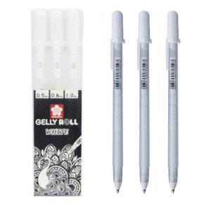 화이트 젤팬 중성펜 겔리롤 3본 문구용품 필기구