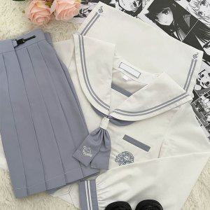 일본교복 세일러복 졸업가운 라이트그레이 교복대
