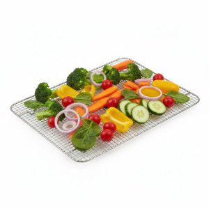 스텐레스 다용도 튀김망 기름받이 쟁반 다목적 십자형 트레이