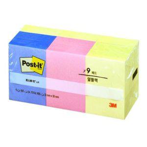 대용량 사무실용 점착 메모지 3색 노트 패드