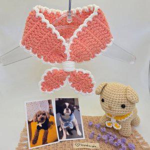 손뜨개 강아지 스카프(케이프) - 인디핑크