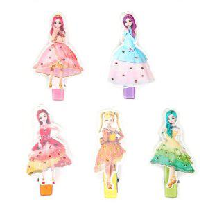 유아동 아기용 아크릴 드레스형 집게핀 헤어 고정핀 1개입