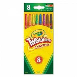 크레욜라 트위스트색연필 8색 안전한 크레용 발색력 내구성 쉽게 지울 수 있는 어린이 미술도구