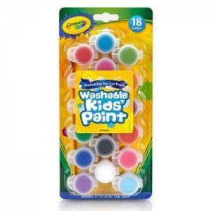 크레욜라 수성일반물감 18색 안전한 크레용 발색력 내구성 쉽게 지울 수 있는 어린이 미술도구