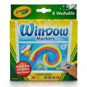 크레욜라 윈도우마카 8색 안전한 크레용 발색력 내구성 쉽게 지울 수 있는 어린이 미술도구