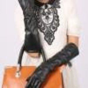 여성 롱가죽 장갑 가죽 컬러 코트 여자