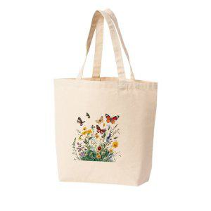 에코백 다양한 사이즈 빈티지 꽃 나비 식물 봄