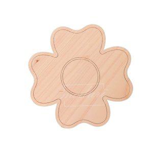 순수편백나무 크로바 무타공 컵받침 1p