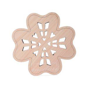 순수편백나무 크로바 타공 컵받침 1p