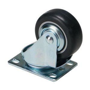 검정 고무 회전 바퀴 중량 조절 캐스터 내구성 높은