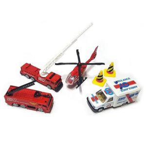 미니카세트 소방차 경팔차 자동차 소방4p 경찰