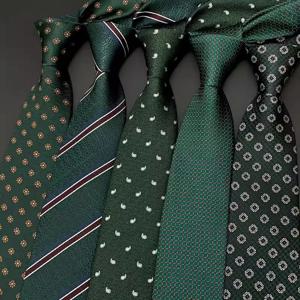 럭셔리 8CM 망 넥타이 넥타이 줄무늬 꽃 도트 넥타이 남자 신랑 Groomsman 자카드 직물 공식 비즈니스 파티