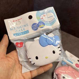 헬로 키티 산리오 미니 알약 상자 애니메이션 키티 모델링 휴대용 알약 케이스 약물 주최자 Mymelody Cartoon Daily Dose Box