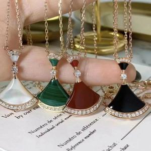 여성용 펜던트 목걸이 자개 부채꼴 목걸이 레이어드 펜던트 체인 부채꼴 모양 천연 라피스 라줄리 스커트 목걸이