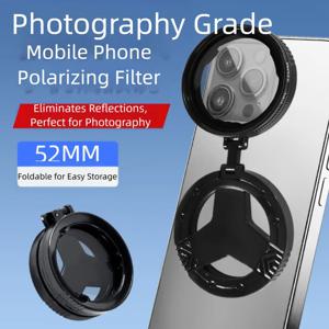 52mm CPL 편광 필터 자석 홀더 휴대폰용 눈부심 제거 원형 편광 필터 폰 카메라 액세서리
