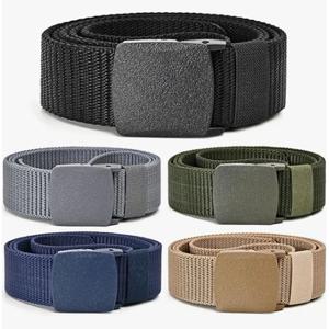 남성 벨트 야외 캐주얼 패션 캔버스 벨트 120cm 금속 프리 조절 가능한 허리 벨트 야외 여행 전술용 청바지 벨트