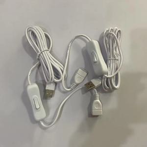스위치 ON/OFF가 있는 USB 케이블 USB 램프 팬 전원 공급 장치용 2미터 길이 USB 연장 케이블 토글