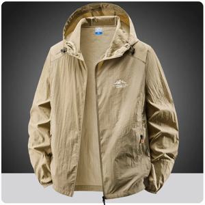 여름 방수 하이킹 재킷 남자 낚시 사이클링 후드 체육관 스포츠 러닝 코트 야외 태양 보호 얇은 재킷 의류