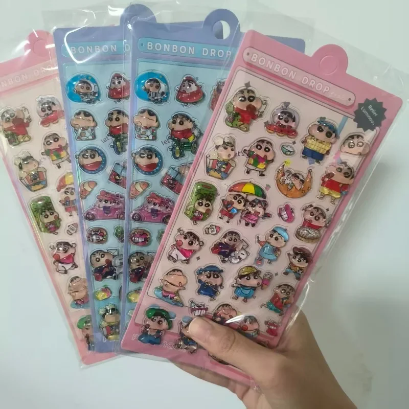 크레용 신짱 릴리프 스티커 만화 독창성 어린이 보상 스티커 패션 섬세한 개성 장식 스티커
