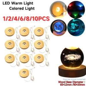 목재 데스크탑 장식 조명 베이스 야간 조명, 목재 LED USB 디스플레이 조명, 디스플레이 스탠드 램프, 거치대 램프 아트 장식