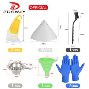광 경화 3D 프린터 액세서리 도구 키트 수지 깔때기 필터 컵 금속 SLA LCD DLP UV 경화 광자 청소 실리콘 삽