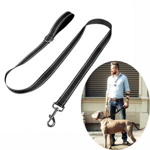 야외 애완 동물 산책 가죽끈 180cm 야간 반사 산책 애완 동물 안전 로프가 있는 편안한 훈련 가이드