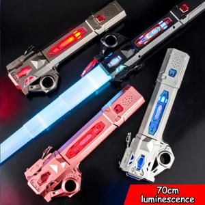 어린이 다채로운 빛나는 칼 장난감 텔레스코픽 음악 레이저 칼 2-in-1 회전 감압 장난감 라이트 칼 어린이 성인 장난감