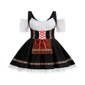 플러스 사이즈 여성 옥토버 페스트 코스튬 섹시한 오프 숄더 독일 드레스, 할로윈 바바리아 카니발 곰 소녀 짧은 원피스