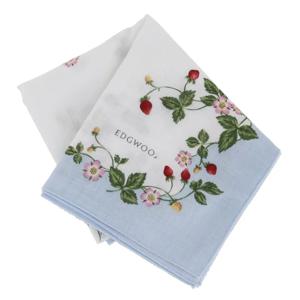 여성용 일본 휴대용 프린트 와일드 딸기 코튼 손수건