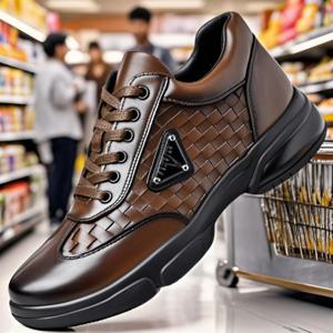 남성 신발 원래 캐주얼 가죽 남성 훈련 착용 방지 운동화 야외 남성 트레킹 신발 통기성 레이스 업 신발