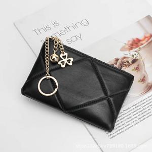 섬세한 동전 지갑 가죽 여성용 숏백 슬림 지퍼 클러치 미니백 2025 신상 키케이스