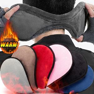 2025년 신형 겨울용 따뜻하고 귀여운 솔리드 컬러 플러시 안티 콜드 백 귀덮개