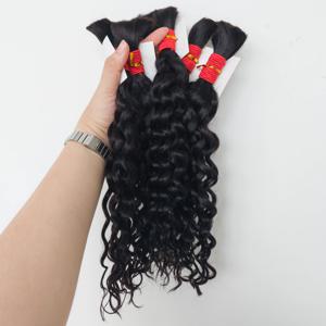 100% 인모 벌크 브레이딩 헤어 딥 웨이브 미가공 노 웨프트 보헤미안 브레이드 인모 벌크 붙임머리 브라질 레미 헤어 1B