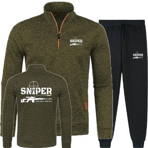 남성용 풀오버 스페셜 아미 스나이퍼 원샷 원킬 남성 2피스 세트 후디 바지 스웨트셔츠 소프트 플리스 터틀넥 스웨터