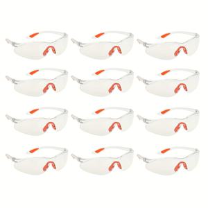 안전 안경 - 보호 안경 12개 팩, 투명 플라스틱 렌즈가 있는 눈 보호용 안전 고글 안경 안경