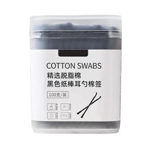 1 상자 메이크업 면봉 그레이트 블랙 컬러 화장품 면봉 메이크업 나선형 면봉 귀 청소 가제트 가정 용품