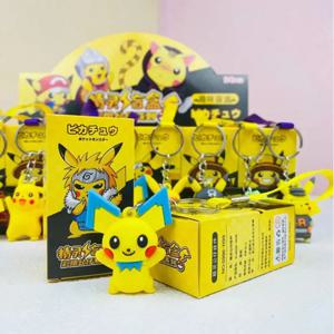 애니메이션 포켓 몬스터 블라인드 박스 무작위 액션 인형 피카추 PVC 키 체인 장난감 크리 에이 티브 카와이 어린이 학교 가방 장식 선물