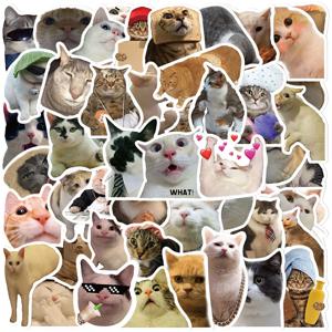 10/30/50PCS Kawaii 고양이 기분 PVC 낙서 스티커 끈적 미적 장식 스크랩북 DIY 어린이 전화 편지지 공급 아이를위한