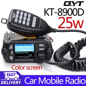 QYT KT-8900D 25와트 워키토키 듀얼 밴드 VHF/UHF 136-174/400-480MHz 쿼드 시계 자동차 미니 모바일 라디오